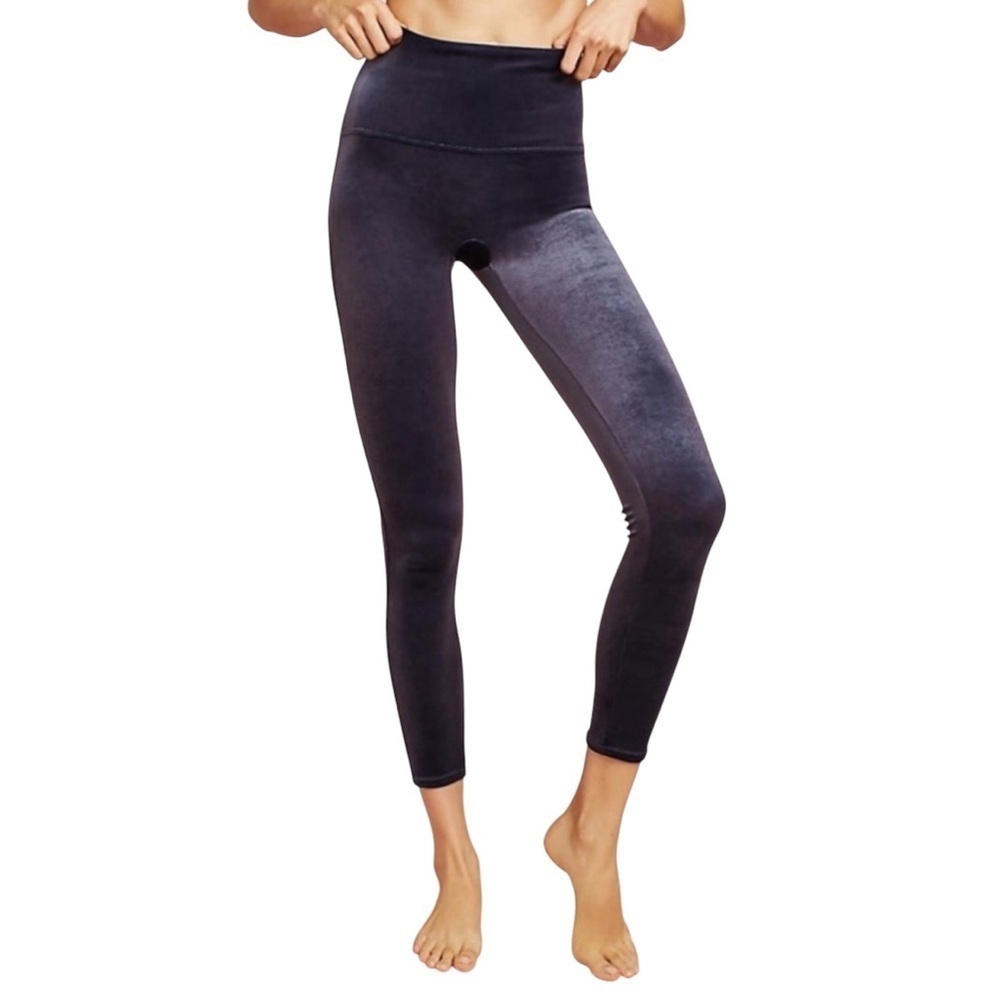 Spanx Velvet Leggings Size M Navy Blue